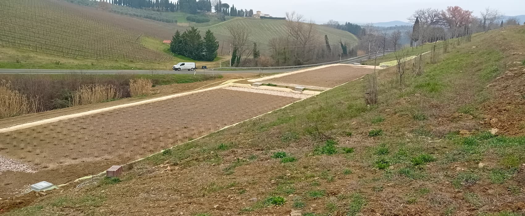 Castello di Gabbiano — le due vasche a flusso orizzontale in parallelo